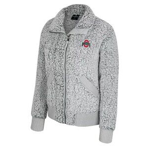 NWT Ohio State OSU Buckeyes Women's Long Sleeve Zippered Sherpa Fleece Jacket L